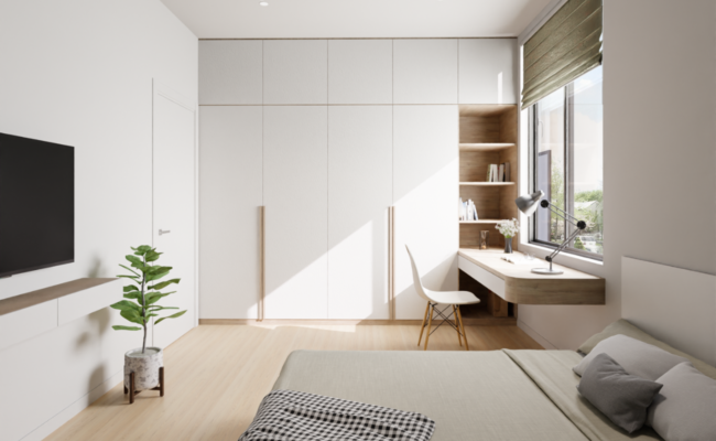 phong-ngu-ket-hop-phong-lam-viec-toi-gian-theo-phong-cach-minimalism